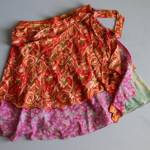 Women's Wrap Skirt - Multi Colors - Silk - Boho